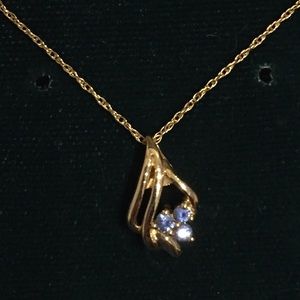 Dainty pale blue sapphire 14k gold necklace